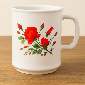 jarro apilable flor clavel rojo taza indukamy