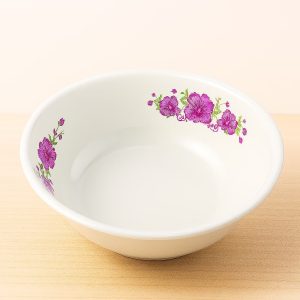 plato con pestaña, flor camote lila, indukamy