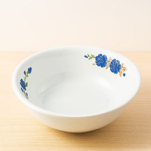 plato con pestaña, flor camote azul, indukamy