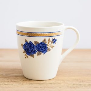 jarro cónico flor azul taza indukamy